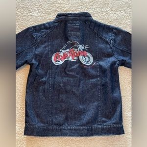 PT 95 Kids Motorcycle Blue Jean Jacket with Patches - Size: 6
